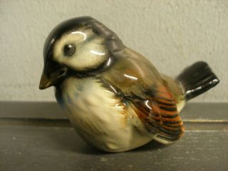 Vintage Signed Ceramic Goebel Bird Figurine Cv74 Made In W.  Germany Wren