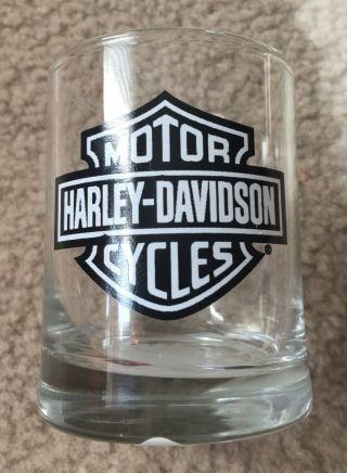 Harley - Davidson Motor Cycles Bar Shot Glass W/ Tags Clear W/ Logo