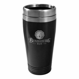 Bundaberg Rum Official Laser Engraved Stainless Steel Coffee Travel Mug Approx 4