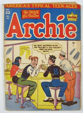Archie Golden Age Comic Book 22 1946 Double Cover