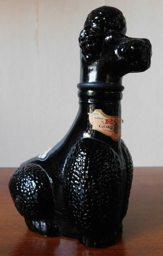 Vintage Black Poodle Liquor Decanter Italian Rose 1971