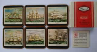 Pimpernel Clipper Ships - Set Of 6 Acrylic Coasters