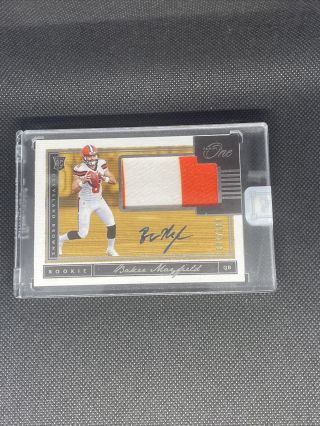 2018 Panini One Baker Mayfield Rpa Rookie Patch Auto 2 Color 82/199