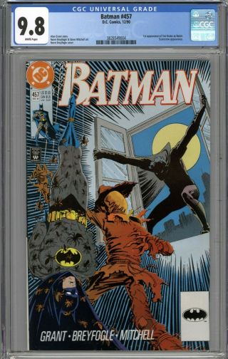 Batman 457 Cgc 9.  8 Nm/mt 1st Appearance Of Tim Drake As Robin White Pages