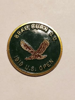 1919 Us Open Ball Marker Brae Burn Country Club Embossed And Painted 1 "