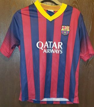 Red & Blue Lionel Messi 10 Fcb Barcelona Soccer Jersey Youth Large 14 - 16