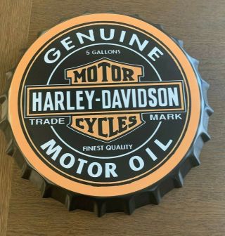 Bottle Cap Retro Sign,  Harley Motor Cycle,  35cm