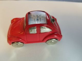 Red Volkswagon Rumors Vw Mini Clock Bug Car Die Cast Metal