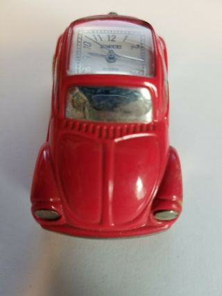 RED Volkswagon Rumors VW Mini Clock Bug car DIE CAST METAL 2
