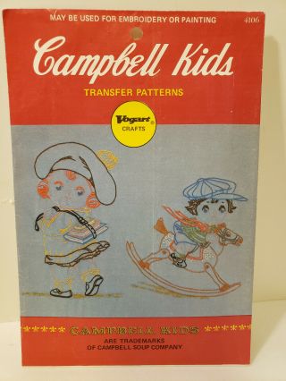 Vintage Campbell Kids Transfer Patterns 4106 Rocking Horse Books Telephone