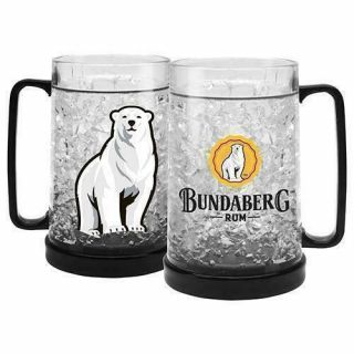 120544 Bundaberg Bundy Rum Ezy Freeze Plastic Handled Beer Stein Mug Cup
