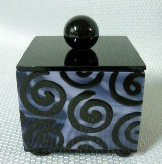 Artisan Mark Lewanski Art Glass Trinket Box