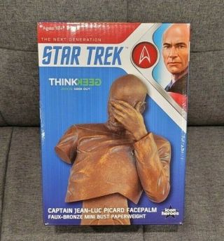 Star Trek Tng Captain Picard Facepalm Bust - Bronze Edition Think Geek
