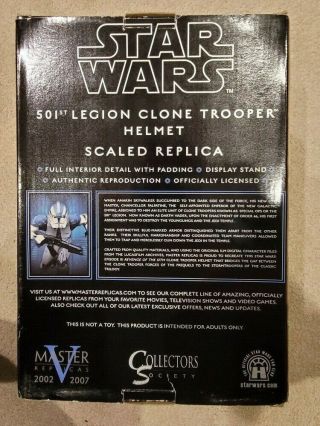 Master Replicas Star Wars Scaled Helmet - 501st Legion Clone Trooper - Bnib