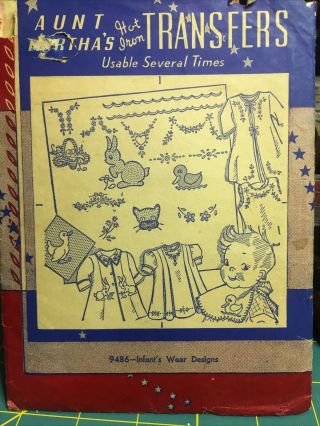 Aunt Marthas 9486 Infants Ware Designs Iron On Transfer Embroidery Pattern