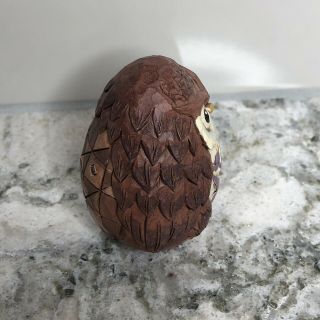 Jim Shore Brown Owl Egg Resin Figurine 2.  25” 2