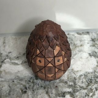 Jim Shore Brown Owl Egg Resin Figurine 2.  25” 3