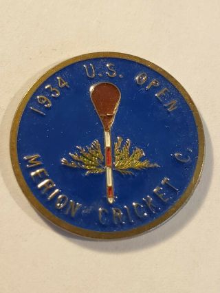 1934 Us Open Ball Marker Merion Cricket Club Embossed And Painted 1 "