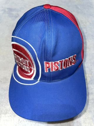 Vtg Detroit Pistons Nba Basketball Hat Adjustable Snapback Cap Twins Enterprise