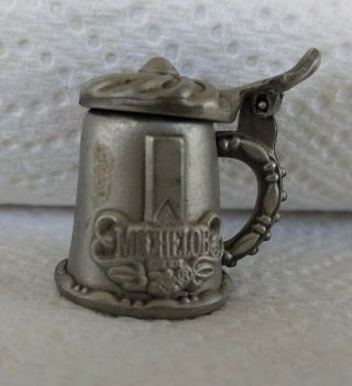 Nicholas Gish Collectible Pewter Thimble,  Michelob Stein W/ Opening Lid,  Signed
