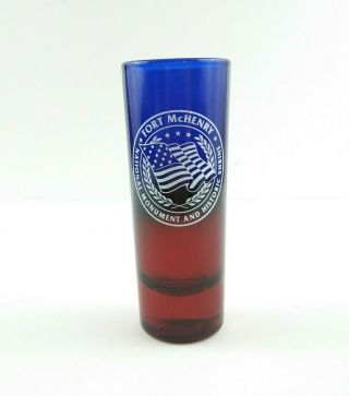 Fort Mchenry Tall Shot Glass Blue Red Ombre Usa Patriotic Military Us Flag