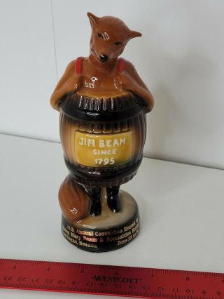 Vtg Jim Beam 1981 11th Convention At Las Vegas Fox Paperweight Decanter Figure