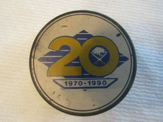 Vintage BUFFALO SABRES NHL Official Hockey Puck Celebrate Tradition 1970 - 1990 2