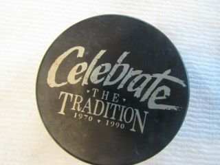 Vintage BUFFALO SABRES NHL Official Hockey Puck Celebrate Tradition 1970 - 1990 3