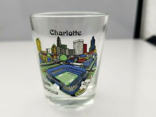 Vintage Charlotte North Carolina Souvenir Shot Glass Taiwan Barware Collectible