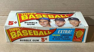 1965 Topps Baseball 5¢ Empty Wax Pack Display Box Koufax Killebrew Mantle 2