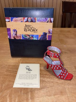 2001 Just The Right Shoe Raine " Red Hot " High Heel Shoe Figure 25161