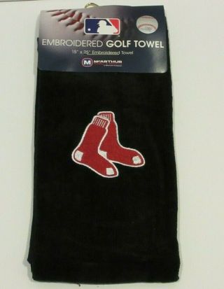 Mlb Boston Red Sox Golf Tri - Fold Embroidered Towel