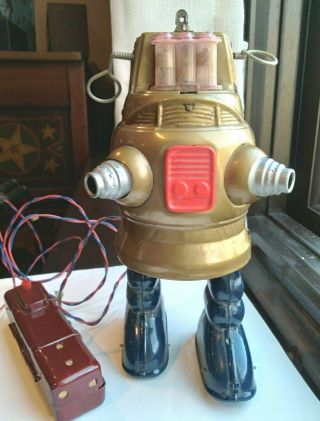 Orig 60`s Battery Operated Tin Robby The Robot Forbidden Planet Japan Space Toy