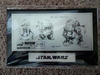 Star Wars Acme Archives R2 - D2 Sketchplate Mcquarrie Design 106 Of 1000