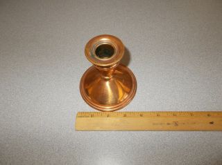 Candlestick single candle holder 3 3/4 inch tall vintage copper plated pre owned 2