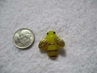Vintage Glass Realistic Yellow And Gold Bumble Bee Button