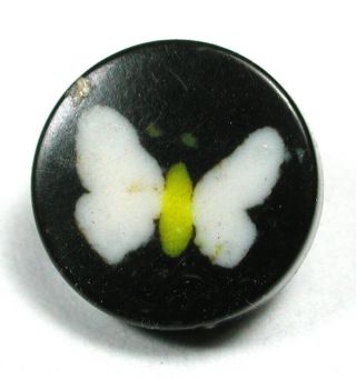 Vintage Polymer Extruded Cane Button Pretty Butterfly Design - 1/2 "