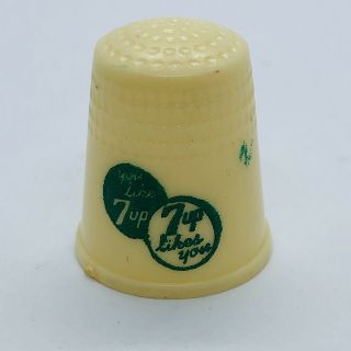 Vtg Plastic Advertising Sewing Thimble - You Like 7up Likes You