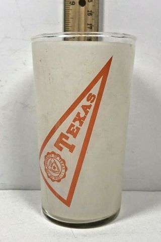 University Of Texas Vintage Frosted 12 Ounce Glass