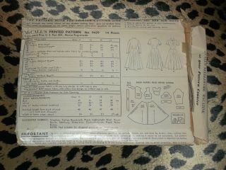 Vintage 1950s McCalls 9429 Sewing Pattern Ladies Dress Circle Skirt Yoke sz 15 2