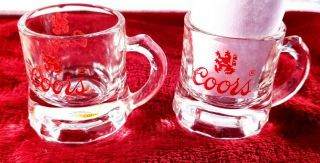 Set 2 Coors Beer Mini Mug Shot Glasses Advertising Promotional Souvenirs Federal
