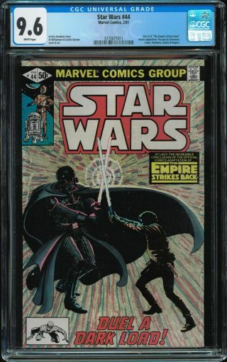 Star Wars 44 Cgc 9.  6 White Empire Strikes Back Darth Vader Cover 1981 Marvel