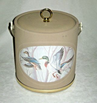 Vintage Mallard Ducks Ice Bucket Art By Norman Wamer