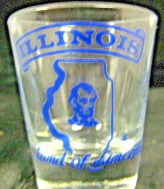Illinois Land Of Lincoln Shot Glass 1 Oz