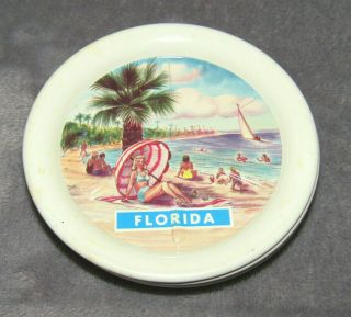 12 Vintage Metal Florida Drink Coasters Scenes Of Beach Marlin Sailboat
