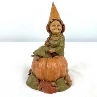 Vintage 1986 Signed Tom Clark Gnome Pumpkin 68 Repaired Artist Autographed