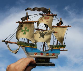 Wooden Model Ship For Display - Nautical Boat Sea Sailing Man Cave Bar Mayflower