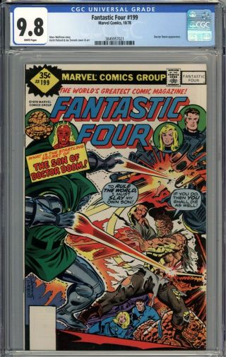Fantastic Four 199 Cgc 9.  8 Nm/mt Rare Whitman Variant White Pages