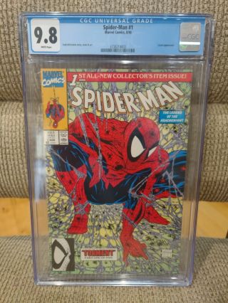 1990 Marvel Comics Spider - Man 1 Green Edition - Cgc 9.  8 Nm Todd Mcfarlane