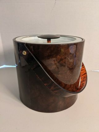 Vintage Georges Briard Tortoiseshell Ice Bucket - Great Cond.  For Age,  6.  5 " Tall